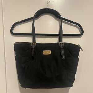 Vintage Michael Kors Black Tote Shoulder Bag Gold Hardware